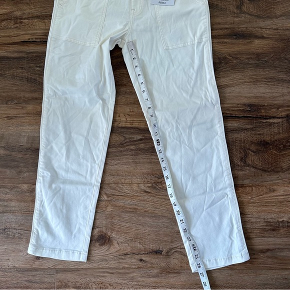 PISTOLA High Rise Cropped Straight Leg Utility Pant in Ecru White Size 29 NWT - Picture 13 of 14